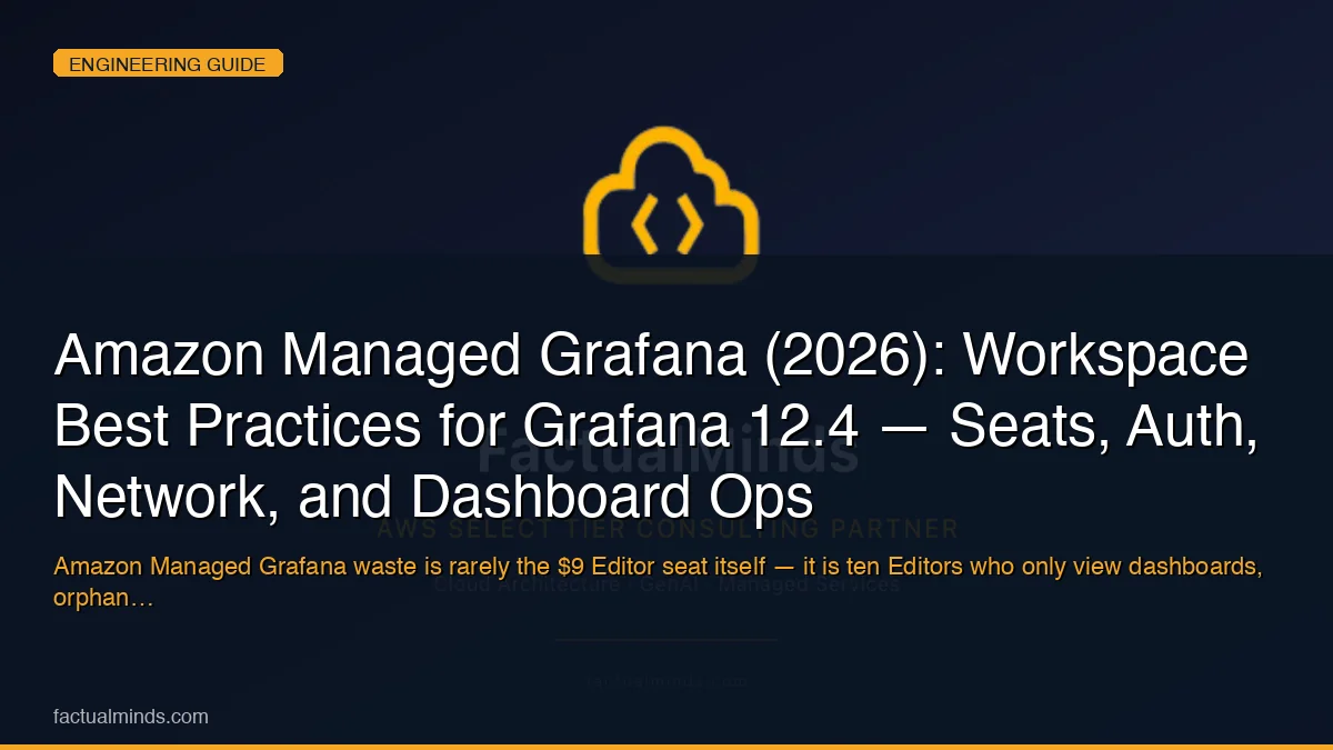 Amazon Managed Grafana (2026): Workspace Best Practices for Grafana 12.4 — Seats, Auth, Network, and Dashboard Ops