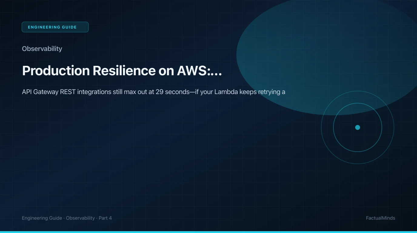 Production Resilience on AWS: Timeouts, Retries With Jitter, Circuit Limits, and Graceful Shutdown