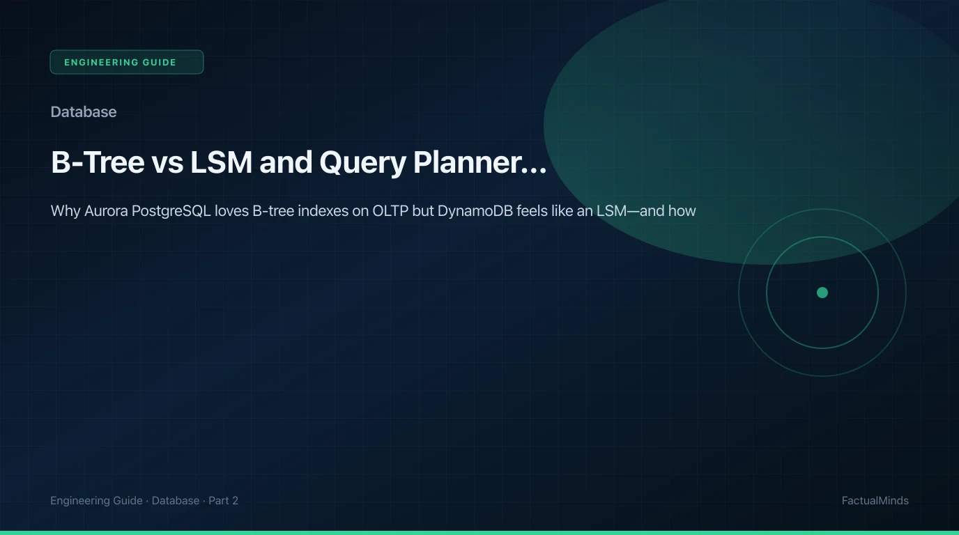 B-Tree vs LSM and Query Planner Internals on AWS Databases
