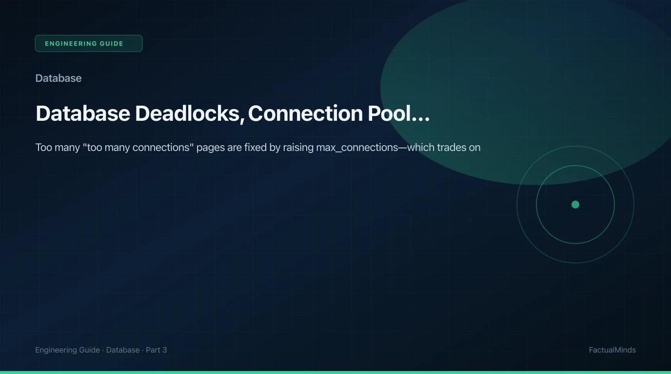 Database Deadlocks, Connection Pool Exhaustion, and Prepared Statements on RDS