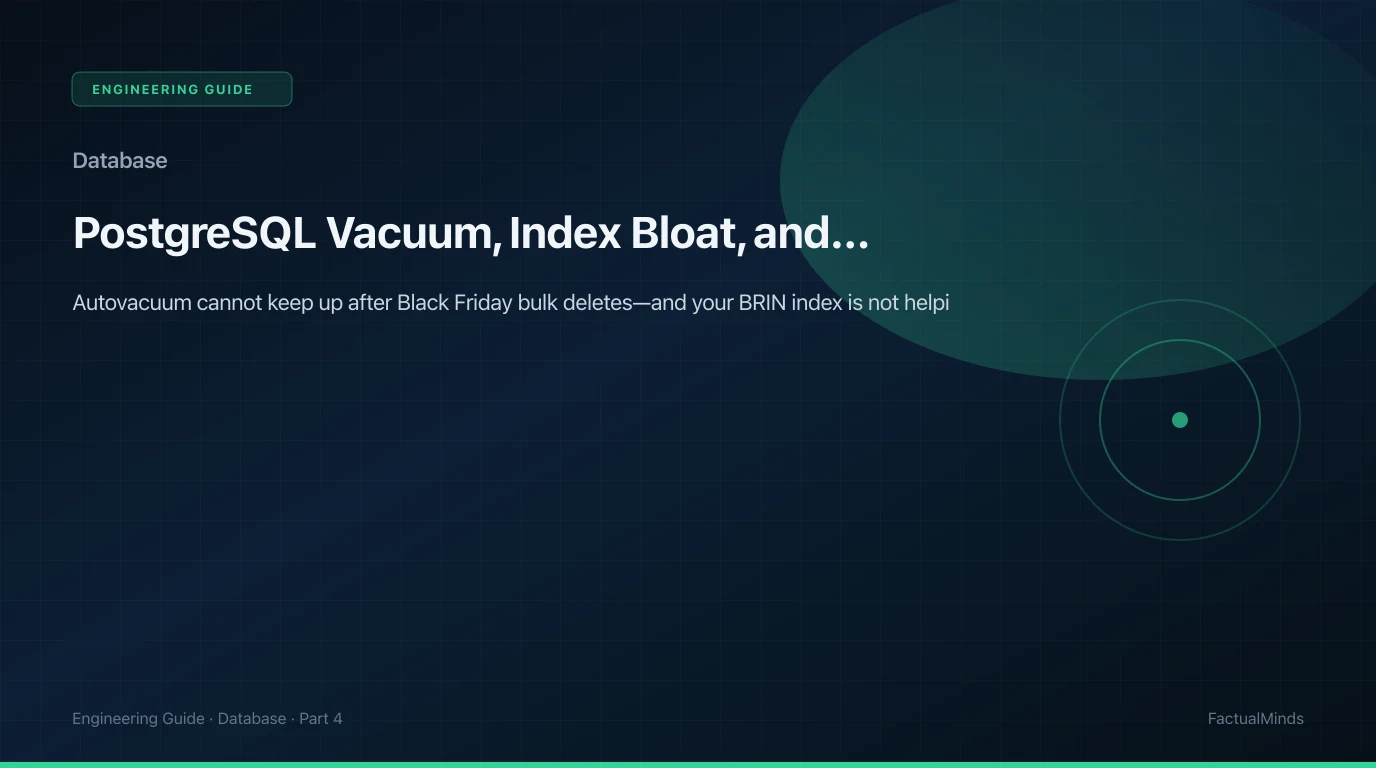 PostgreSQL Vacuum, Index Bloat, and Sharding Hot Partitions on AWS