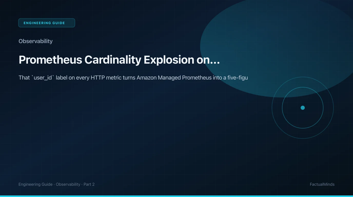 Prometheus Cardinality Explosion on AWS: AMP, EMF, and Cost-Aware Metrics