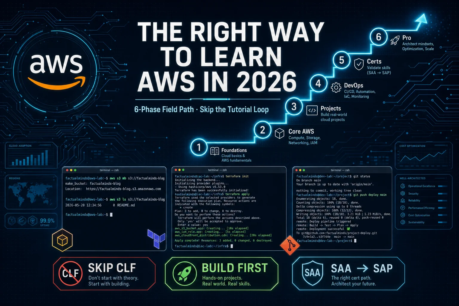 The Right Way to Learn AWS in 2026 — A 6-Phase Field Path That Skips the Tutorial Loop