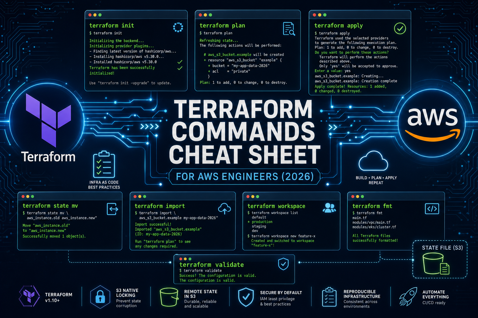 The Terraform Command Cheat Sheet for AWS Engineers (2026 Edition)